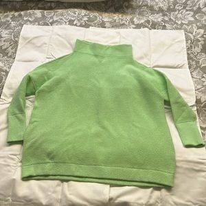 free people; like new sweater, bright green, size xs